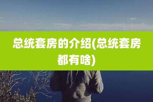 总统套房的介绍(总统套房都有啥)