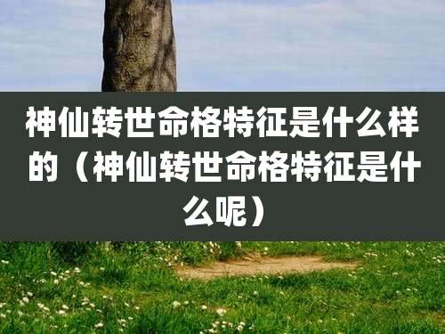 神仙转世命格特征是什么样的（神仙转世命格特征是什么呢）