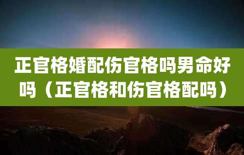 正官格婚配伤官格吗男命好吗（正官格和伤官格配吗）