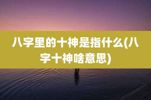 八字里的十神是指什么(八字十神啥意思)