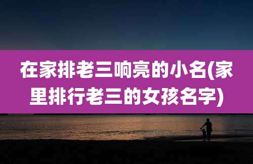 在家排老三响亮的小名(家里排行老三的女孩名字)
