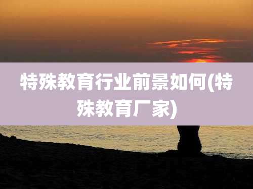 特殊教育行业前景如何(特殊教育厂家)