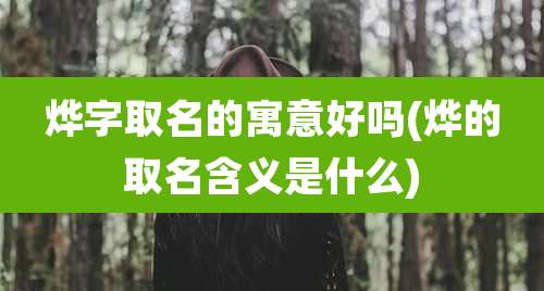 烨字取名的寓意好吗(烨的取名含义是什么)