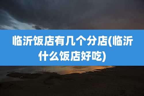 临沂饭店有几个分店(临沂什么饭店好吃)