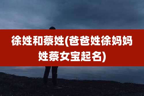 徐姓和蔡姓(爸爸姓徐妈妈姓蔡女宝起名)