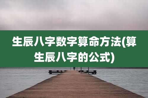 生辰八字数字算命方法(算生辰八字的公式)