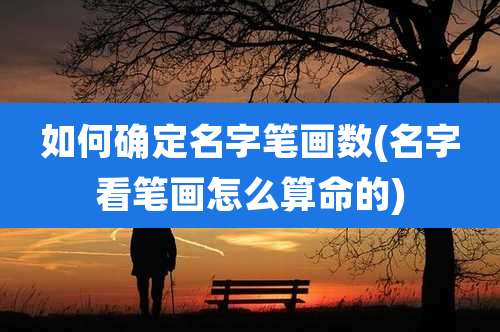 如何确定名字笔画数(名字看笔画怎么算命的)