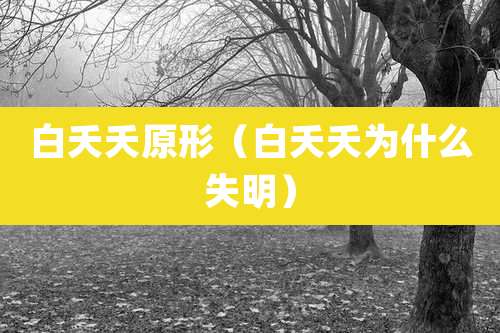 白夭夭原形（白夭夭为什么失明）