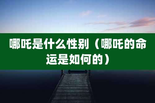 哪吒是什么性别（哪吒的命运是如何的）