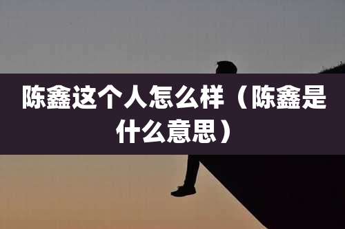 陈鑫这个人怎么样（陈鑫是什么意思）