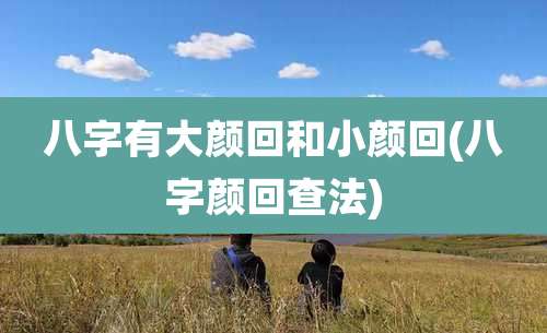 八字有大颜回和小颜回(八字颜回查法)