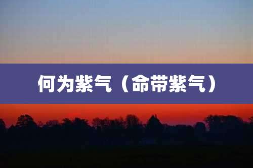 何为紫气(命带紫气)