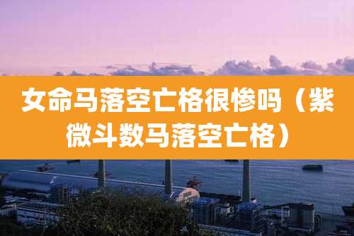 女命马落空亡格很惨吗(紫微斗数马落空亡格)