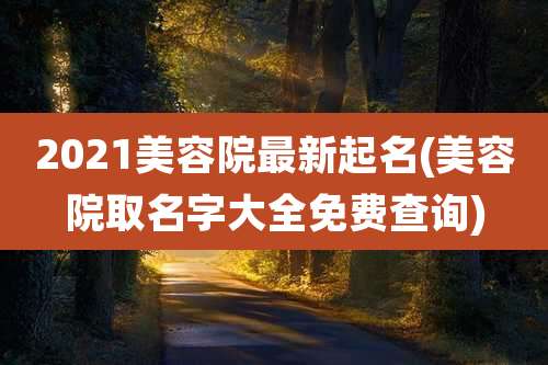 2021美容院最新起名(美容院取名字大全免费查询)