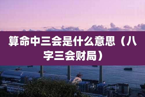 算命中三会是什么意思(八字三会财局)