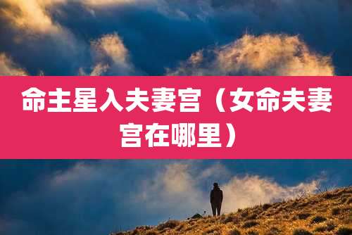 命主星入夫妻宫（女命夫妻宫在哪里）