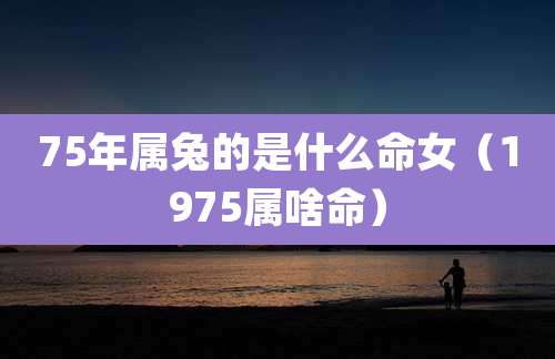 75年属兔的是什么命女（1975属啥命）