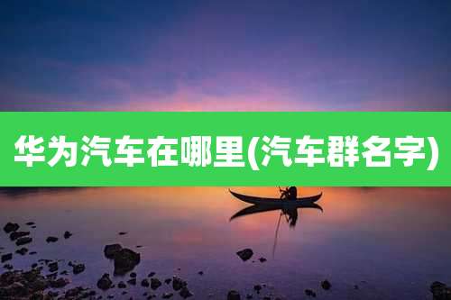 华为汽车在哪里(汽车群名字)