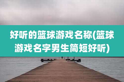 好听的篮球游戏名称(篮球游戏名字男生简短好听)