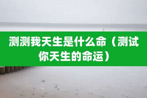 测测我天生是什么命（测试你天生的命运）