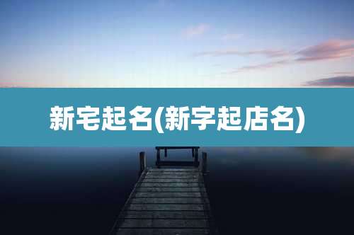 新宅起名(新字起店名)
