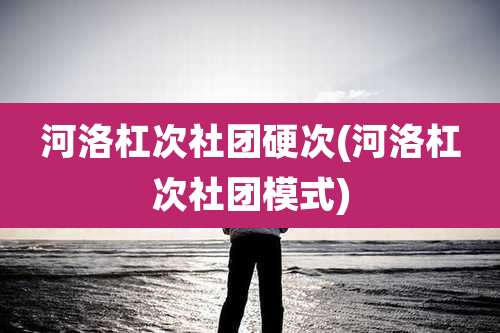 河洛杠次社团硬次(河洛杠次社团模式)