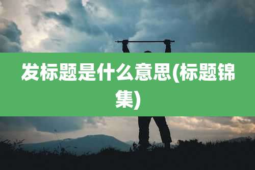 发标题是什么意思(标题锦集)