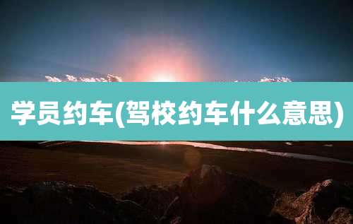 学员约车(驾校约车什么意思)
