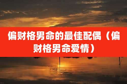 偏财格男命的最佳配偶（偏财格男命爱情）