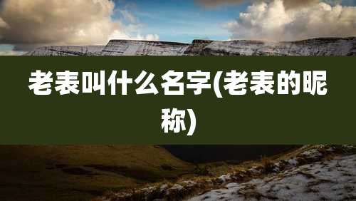 老表叫什么名字(老表的昵称)