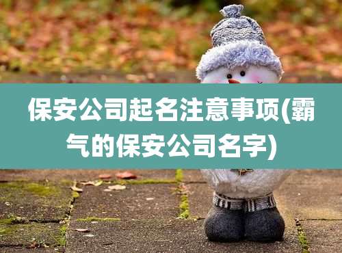 保安公司起名注意事项(霸气的保安公司名字)