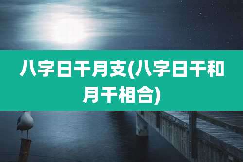 八字日干月支(八字日干和月干相合)
