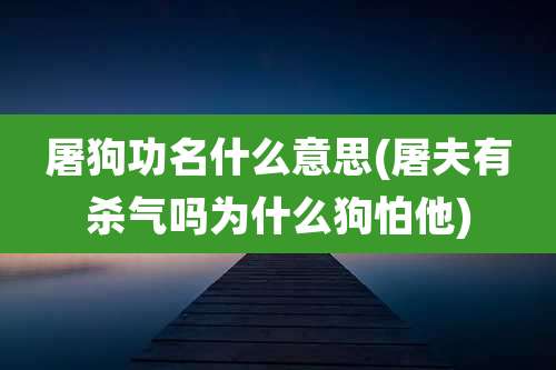 屠狗功名什么意思(屠夫有杀气吗为什么狗怕他)