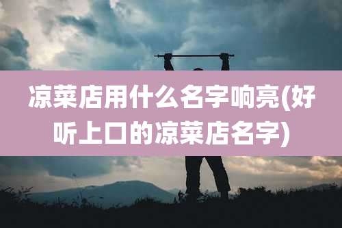 凉菜店用什么名字响亮(好听上口的凉菜店名字)