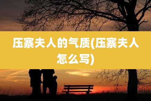 压寨夫人的气质(压寨夫人怎么写)