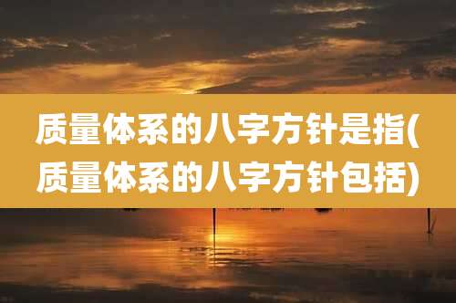 质量体系的八字方针是指(质量体系的八字方针包括)