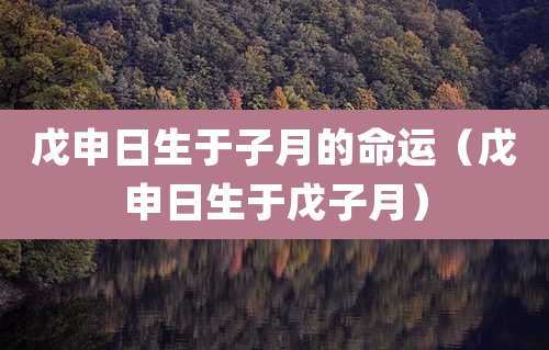 戊申日生于子月的命运（戊申日生于戊子月）
