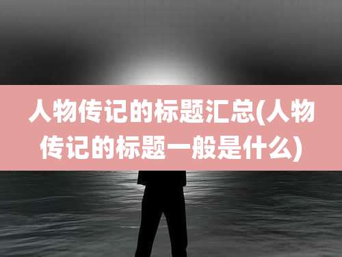 人物传记的标题汇总(人物传记的标题一般是什么)