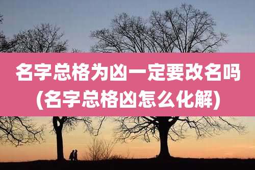 名字总格为凶一定要改名吗(名字总格凶怎么化解)