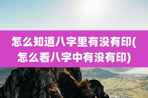 怎么知道八字里有没有印(怎么看八字中有没有印)