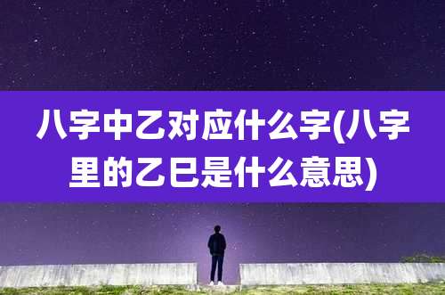 八字中乙对应什么字(八字里的乙巳是什么意思)