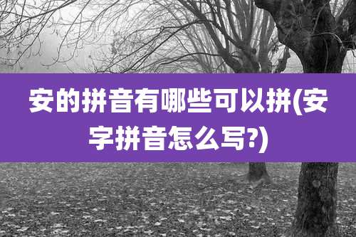 安的拼音有哪些可以拼(安字拼音怎么写?)