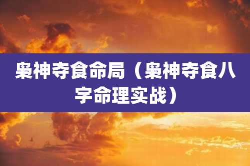 枭神夺食命局(枭神夺食八字命理实战)