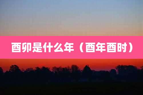 酉卯是什么年（酉年酉时）