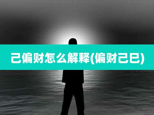 己偏财怎么解释(偏财己巳)