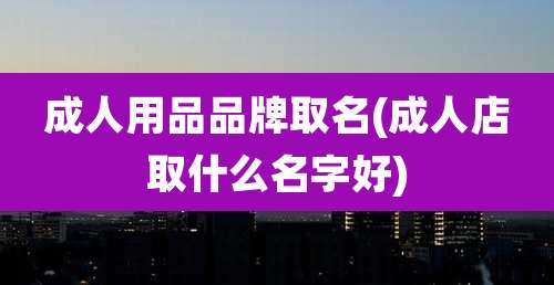 成人用品品牌取名(成人店取什么名字好)