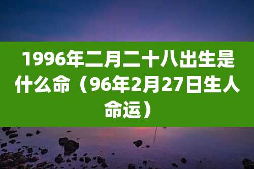 1996年二月二十八出生是什么命（96年2月27日生人命运）