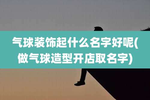 气球装饰起什么名字好呢(做气球造型开店取名字)