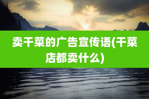 卖干菜的广告宣传语(干菜店都卖什么)