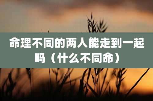 命理不同的两人能走到一起吗（什么不同命）